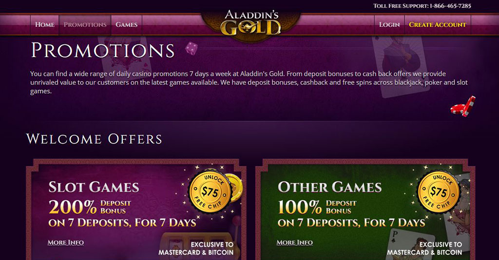 Aladdin's Gold Casino Screenshot