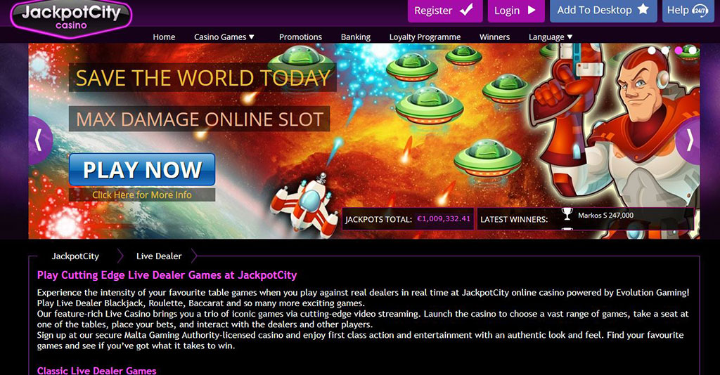 Jackpotcity Casino Screenshot